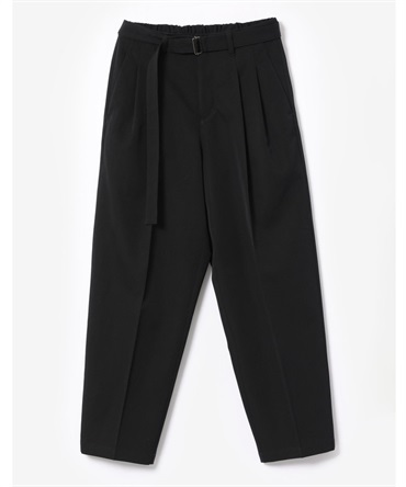 WOOL GYABARDINE TWO PLEATS TAPERED FIT TROUSERS ■SALE■