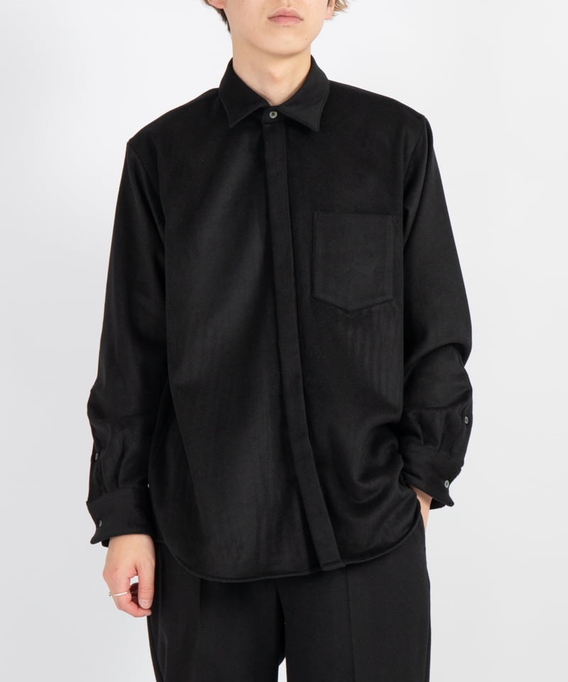 MARKAWARE】FLY FRONT SHIRT - CASHMERE FLANNEL | メンズファッション 