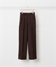 DOUBLE PLEATED TROUSERS - ORGANIC WOOL HEAVY TROPICAL(ダークブラウン-1)