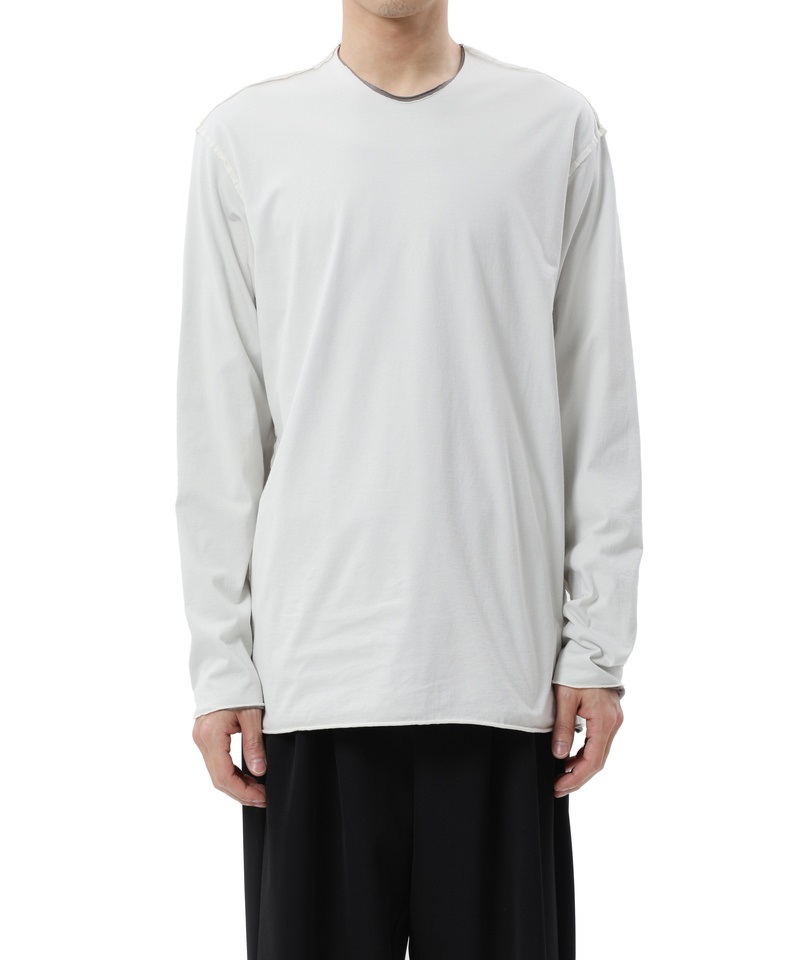 80/2 TIGHT TENSION JERSEY LAYERED L/S TEE(オフホワイト(850)-1)