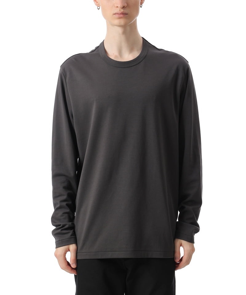 COTTON DOUBLE FACE L/S TEE(ダークグレー(922)-1)