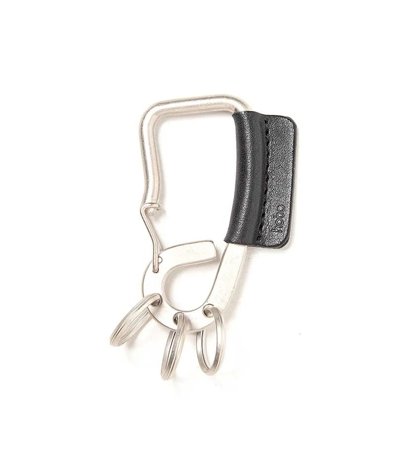 CARABINER KEY RING OILED COW LEATHER(ブラック-F)