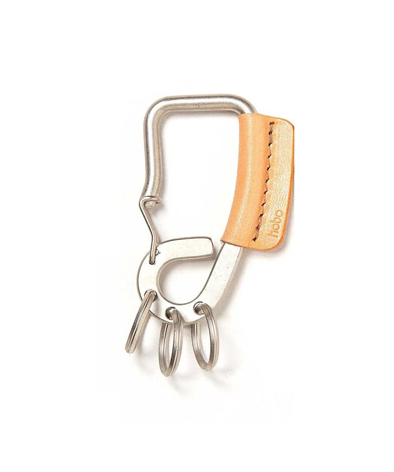 CARABINER KEY RING OILED COW LEATHER(ナチュラル-F)