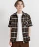 RANCHER FULL ZIP S/S SHIRT COTTON TWILL OMBRE PLAID(ブラウン-1)