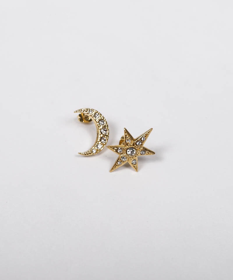 MOON&STAR earring/pierce RE-710【ADER.bijoux / アデル ビジュー】(ゴールド-イヤリング)