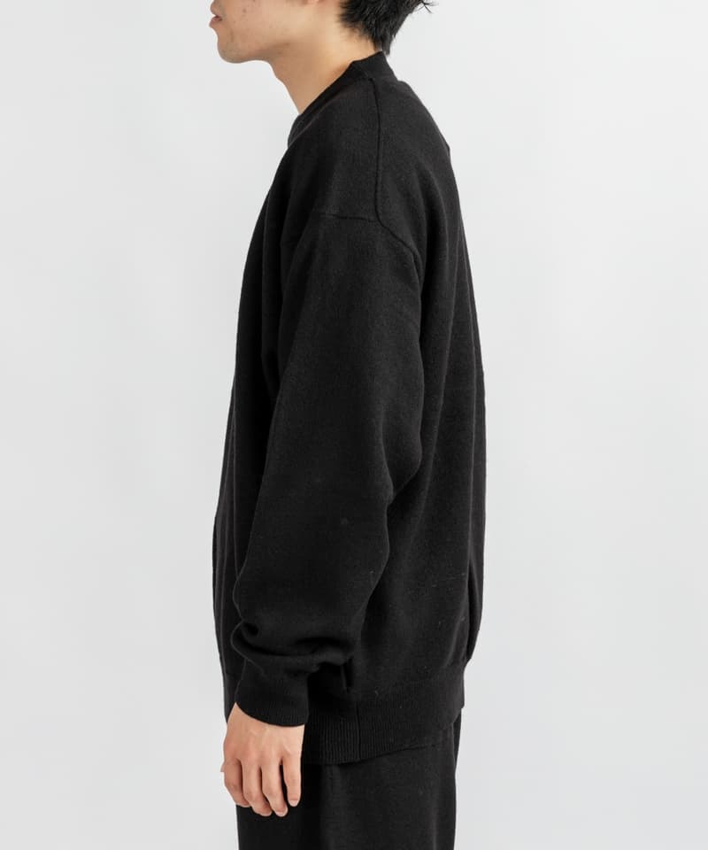 UNIVERSAL PRODUCTS.】FELTED MERINO WOOL CREW NECK KNIT | メンズ 