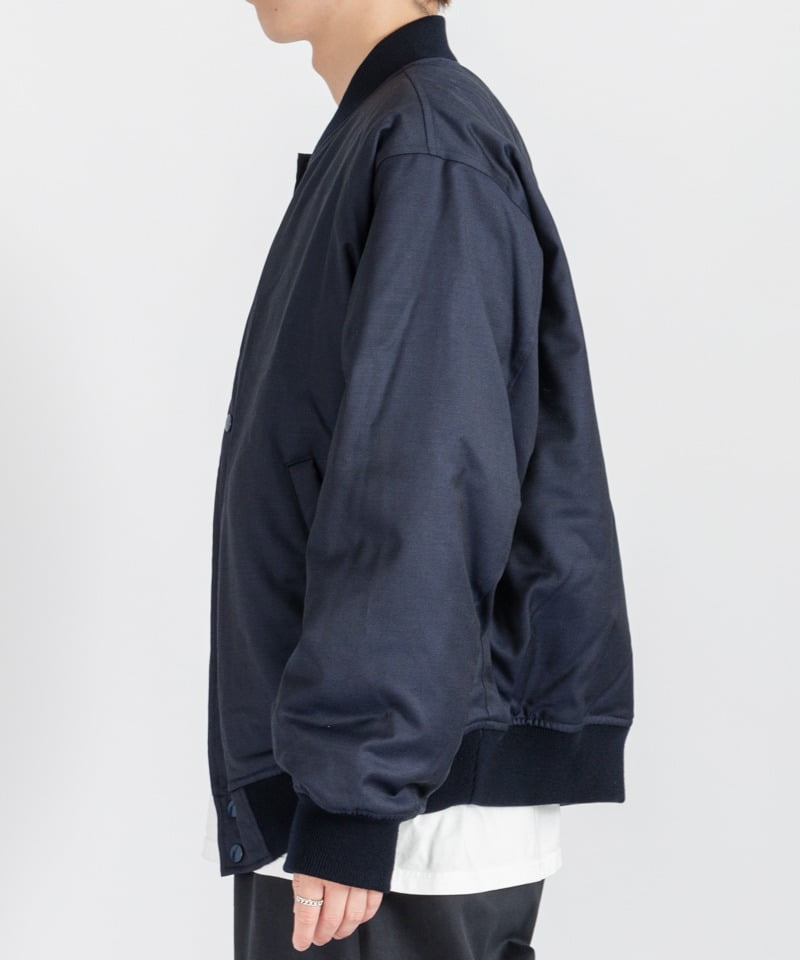 UNIVERSAL PRODUCTS.】CANONICO WOOL GABARDINE QUILTING BOMBER 