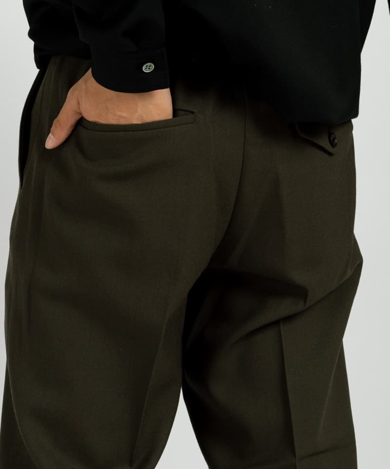 MARKAWARE】FLAT FRONT TROUSERS - ORGANIC WOOL SURVIVAL CLOTH 