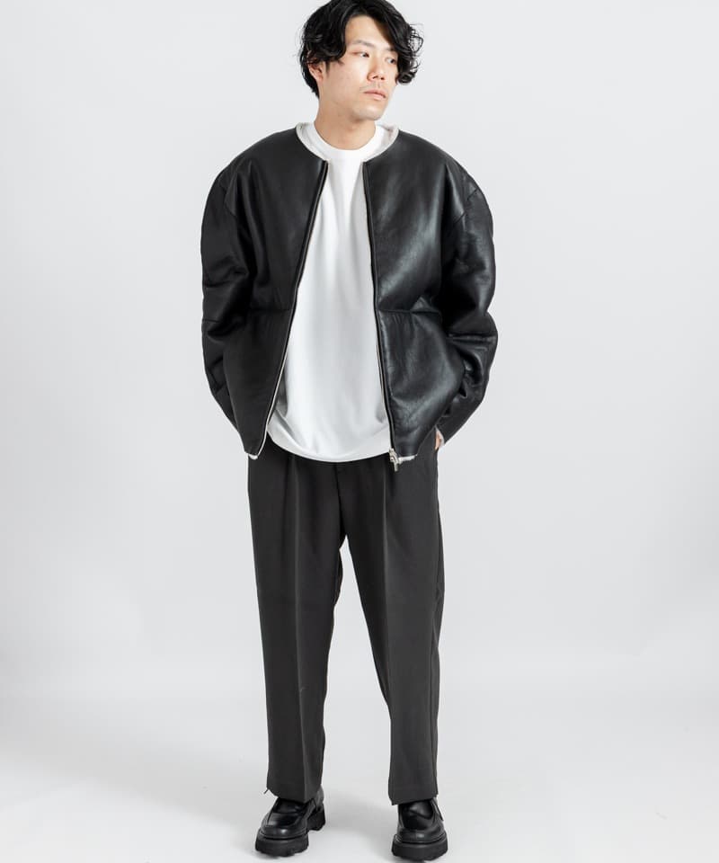 ATTACHMENT】DOUBLE FACE SHEEPSKIN COLLARLESS JACKET | メンズ