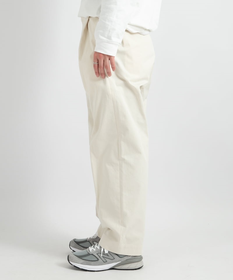 ATON】COTTON GABARDINE WIDE TAPERED PANTS | メンズファッション通販 