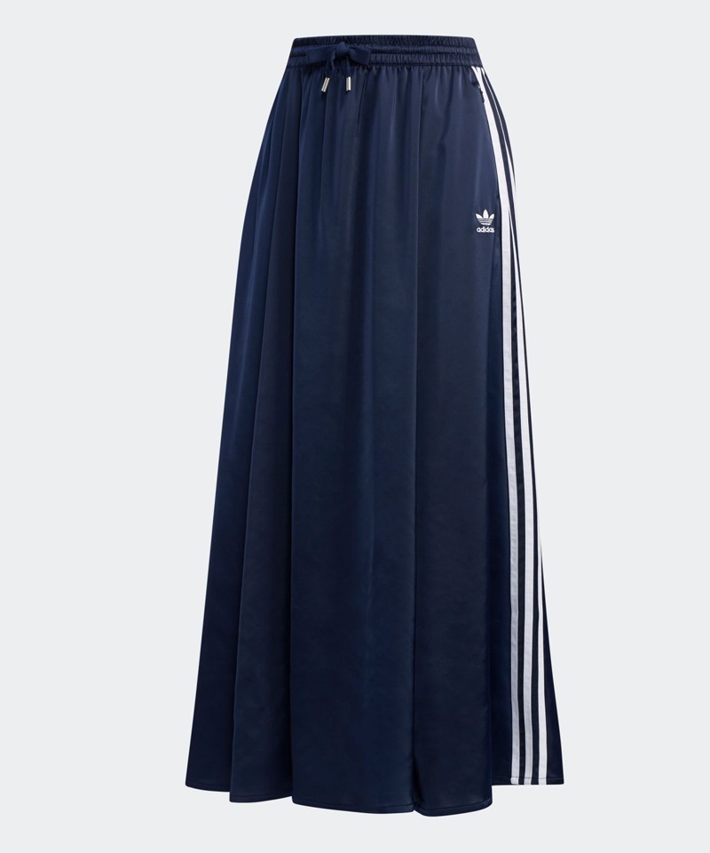 【タグ付き】adidasオリジナル ロング サテン スカート L